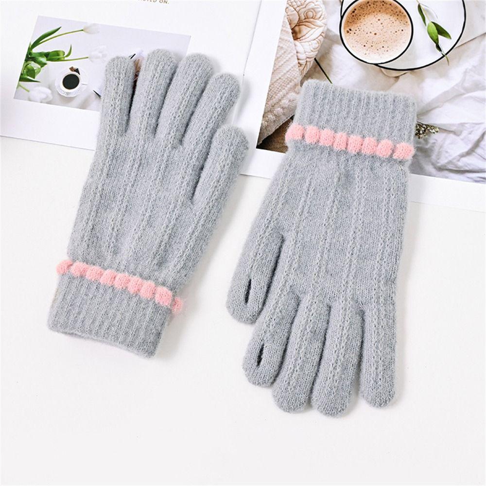 Winter Warm Winter Gloves Knitted Knitting Mittens Fashion Full Finger Gloves for Female
