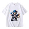 Men's Summer 100% Cotton Fashionable Casual Loose Large Size Cartoon Bear Printed Sports Round Neck Short Sleeve T-shirt Top
