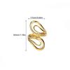 Geometric Leaf Stainless Steel Ring for Women Mama Girlfriend Gold Color Anti Fading Open Rings Jewelry Vacation Christmas Gifts