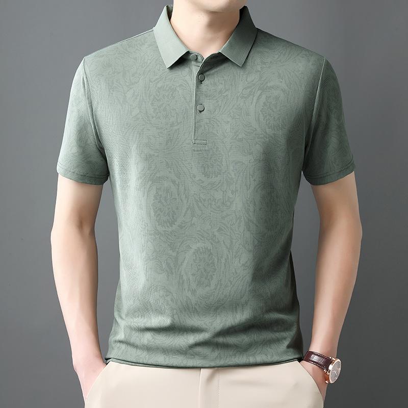 

Летняя мужская рубашка в стиле business casual с коротким рукавом, однотонная рубашка поло, дышащая, удобная, универсальный топ M зелёный