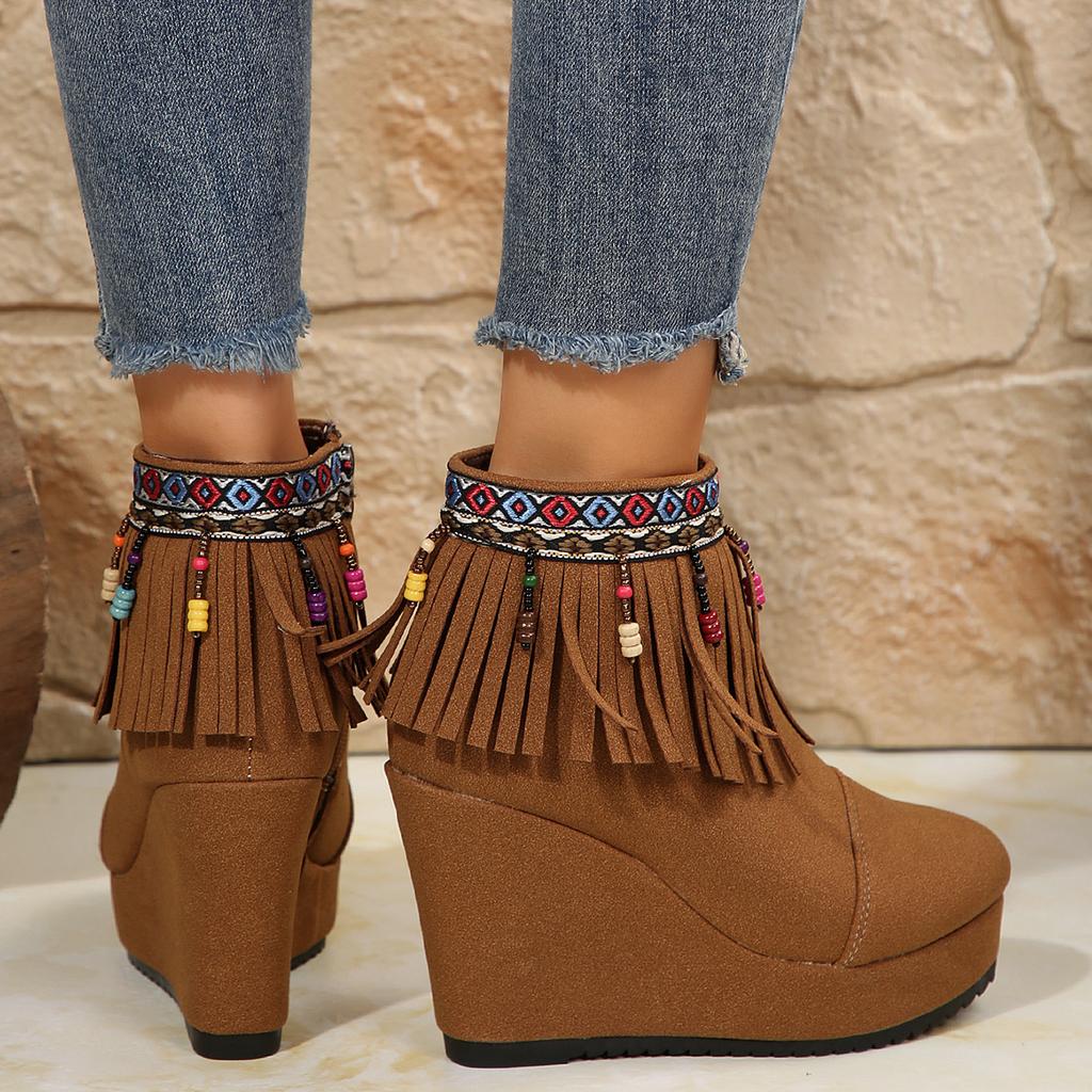 Chaussures Femme Mode Bottines Hiver Bottines Courtes pour Femmes Tendance Neige Talons Très Hauts Plateforme Compenses New Rock Bottines Élégantes en Solde