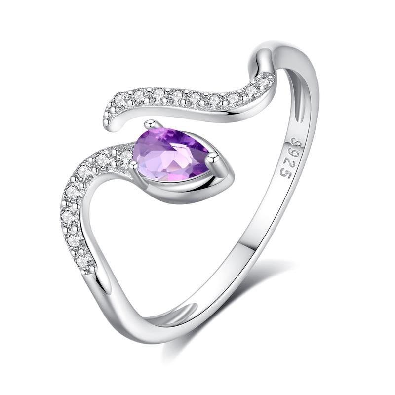 S925 silver inlaid with natural color treasure high-end niche natal year snake ring women s personalized fashion gift opening adjustable