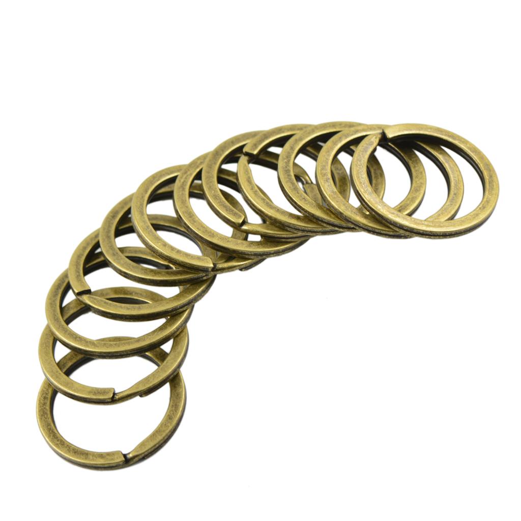 12Pcs Flat Split Rings s Keychains Keys Holder
