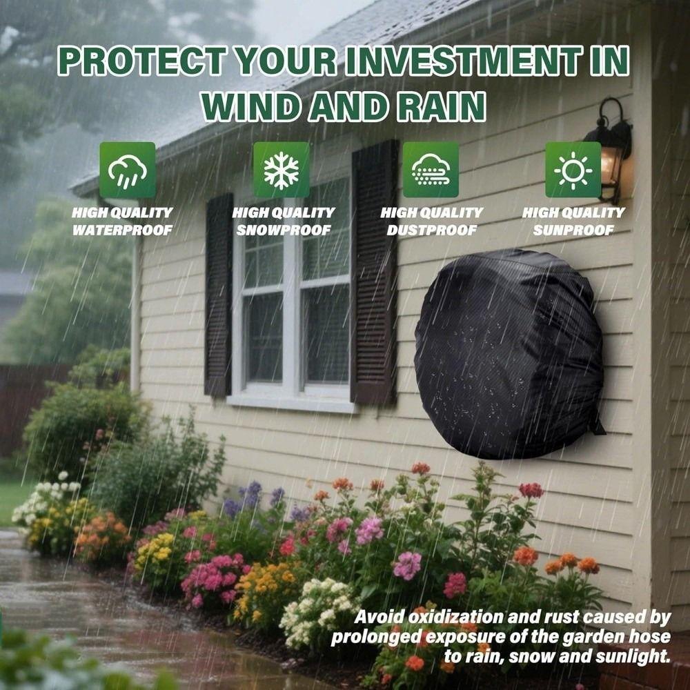 Protection de tuyau en tissu Oxford Respirante Protection de tuyau d'arrosage Ajustement flexible Couvercle de dévidoir Patio