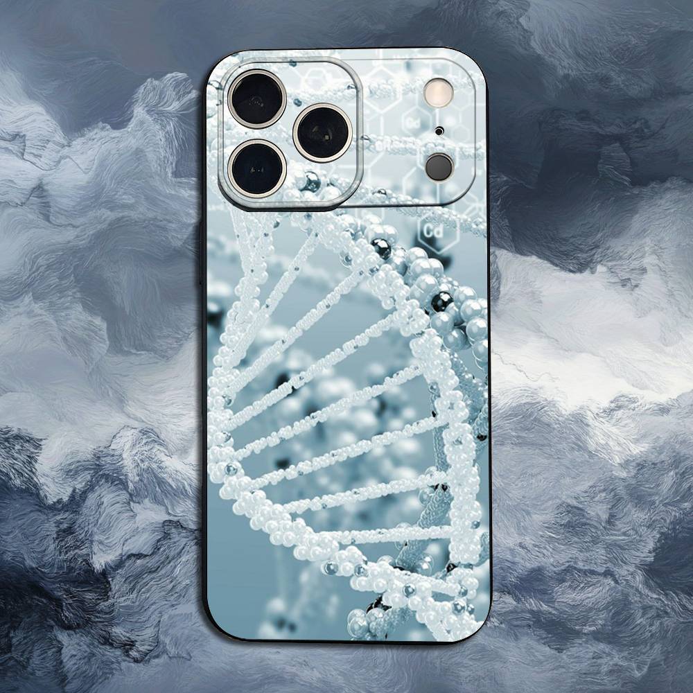 Science Biology DNA For iPhone 12,14,13,15,16,11,17,X,Mini,XR,SE,XS,Plus,Pro,Max,8,7,Soft Silicone Black Case