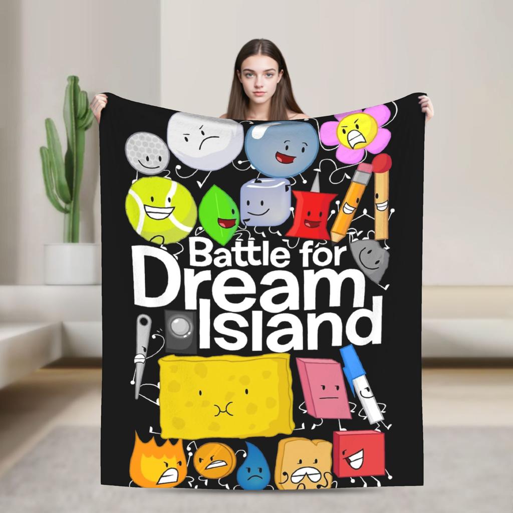 Two BFDI Cartoon Animated Blanket Flannel Novelty Warm Throw Blanket for Home Decoration