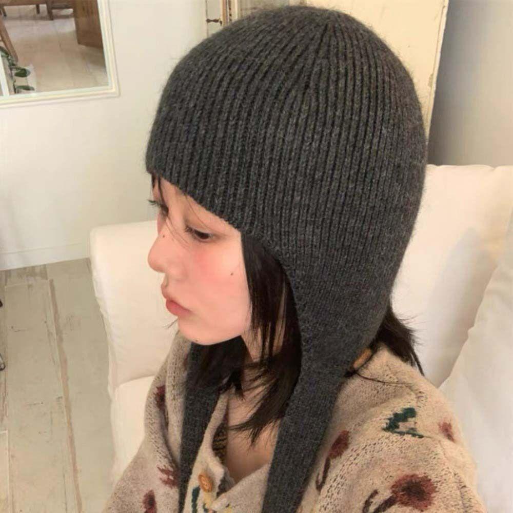 Cold Protection Winter Beanie Cap Ear Flaps Ear Protection Hat New Knitted Hat for Women