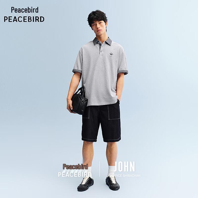 PEACEBIRD Men's Skateboard Dog Collaboration Antibacterial Polo Shirt