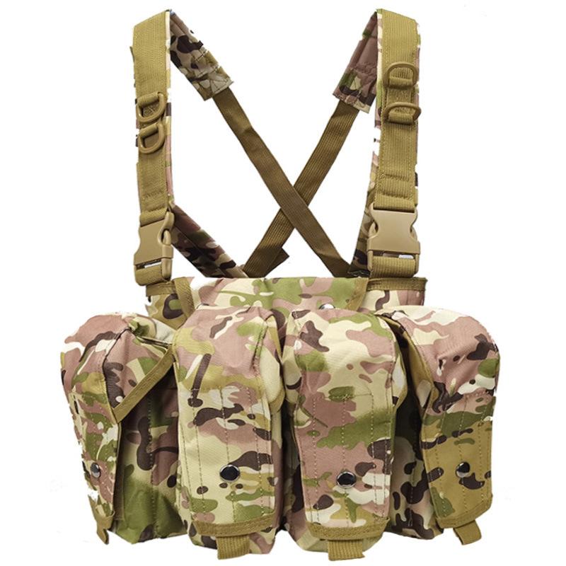 AK Bauchband Taktische Weste + Feld Camouflage Kampfweste + Molle Multifunktionsweste Taktische Ausrüstung