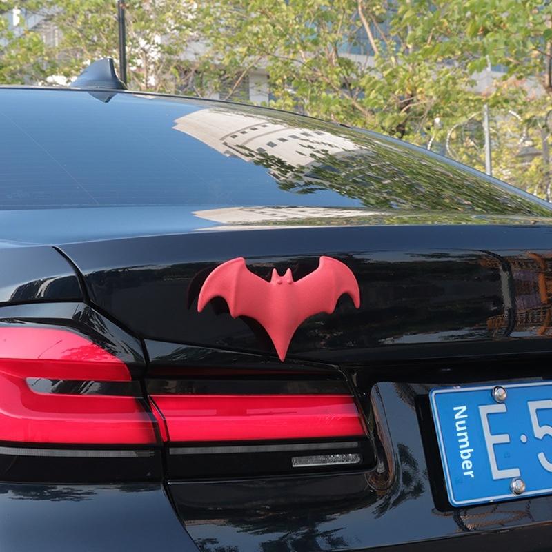 No-Punch Tail Modification 3D Bat Decor Car Sticker for Halloween, 1Pcs Auto Body Decal