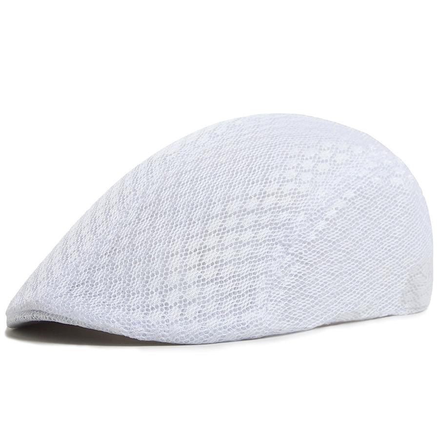 Simple Plain Imitation Linen Beret British Retro Summer Breathable Peaked Cap for Middle-Aged and Elderly People