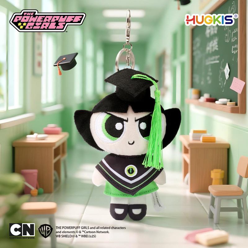 The Powerpuff Girls Graduation Suit Plush Keychain With Themed Charm For Gifts