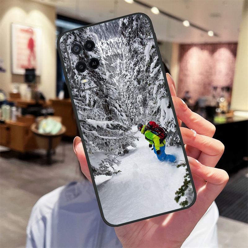 Cool Sports Snowboarding Case For Oppo A40 A60 A80 A18 A38 A58 A78 A98 A16 A76 A96 A15 A17 A77 A74 A94 A54 A57S Cover