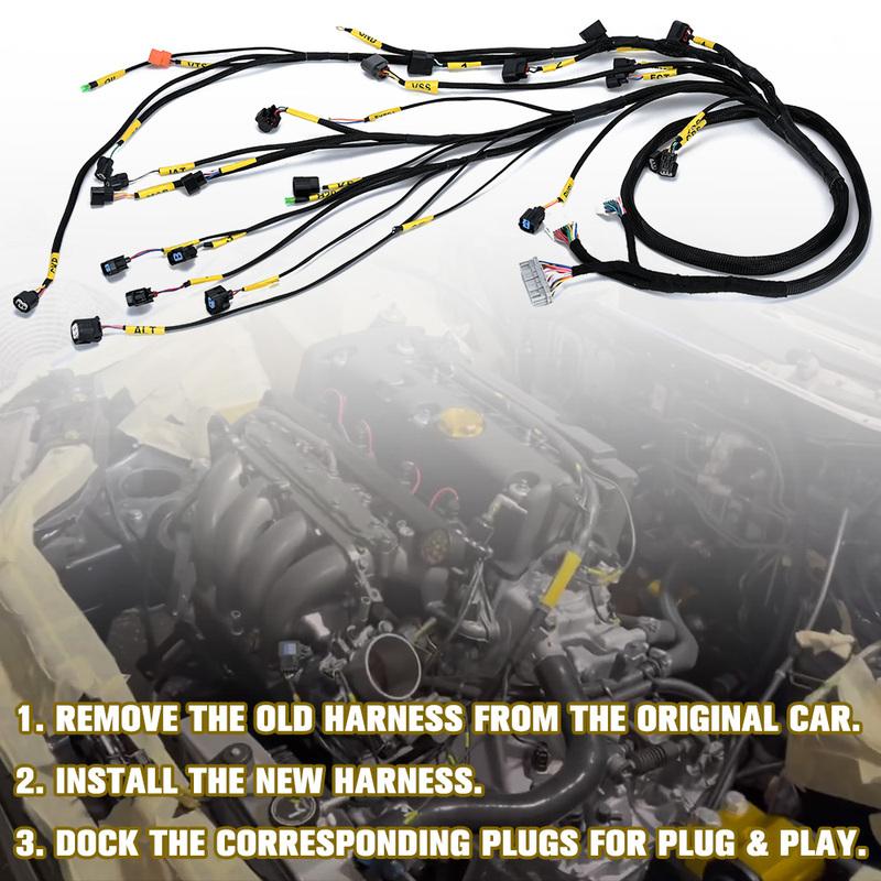 K20 K24 K-Series Tucked Engine Harness For Honda Acura K-Swap Integra CRX EK EG Civic EP3 01-05 RSX 02-04