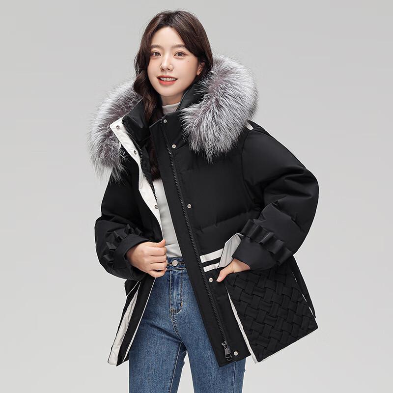 Yaya 2024 Women's Hooded Korean Style Thickened Down Jacket