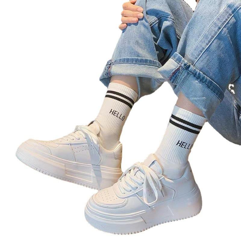 Little White Shoes Women's 2025 New Trendy Women's Ins Women's Shoes, Versatile Height-increasing Girls Board Shoes, Muffin Shoes