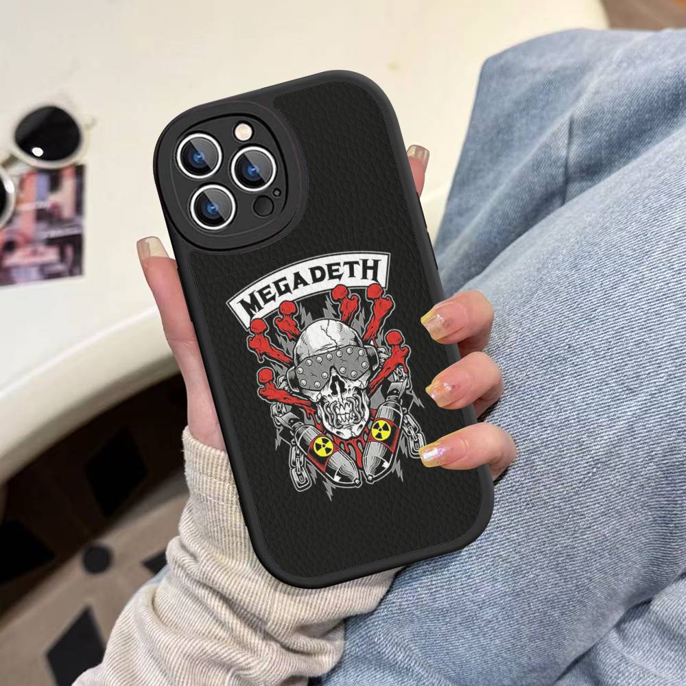 

Music Band M-Megadeth Phone Case For IPhone 11 12 13 14 15 16 Pro Max Plus Leather Cover iphone 12