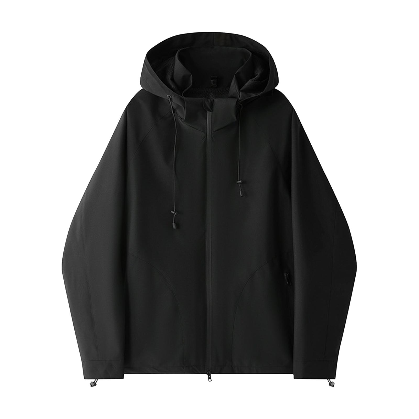 

Мужская однотонная куртка-спецовка с капюшоном, повседневная спортивная куртка для альпинизма и активного отдыха L