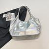 Korean Fashion Holographic Leather Womens Underarm Shoulder Bags Large Capacity Ladies Commute Shopping Bags Soft Tote Handbags