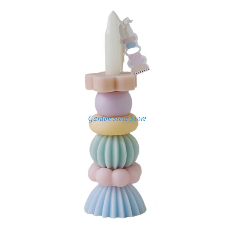 B0KB Creative Rainbow Stacking Scented Soybean Wax Air Freshener Gift For Home Office Relaxation Aromatherapies