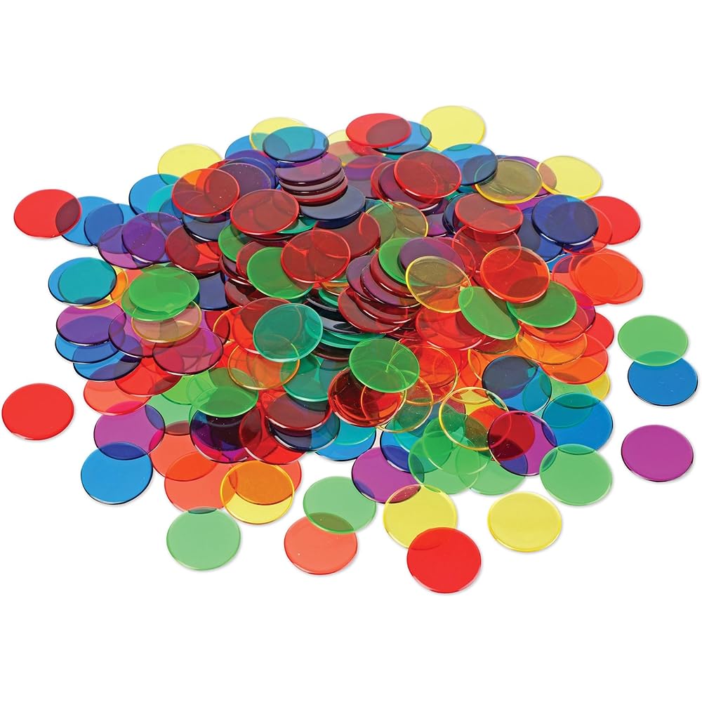Learning Resources Transparent Counters Colorful Counting Discs 100 Pieces Educational Toy