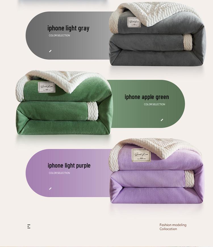 Thickened Three-Layer Milk Velvet Baby Blanket, Machine Washable Fleece Gift Cover