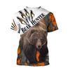 Men's T-shirt Camouflage Hunting Animal Sika Deer 3D Print T Shirts Fashion Bear Pattern Short Sleeve Outdoor Sports Loose Tops