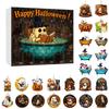 2025 Halloween Ghost Reading Ornament Set 24 Days Advent Calendar 2D Acrylic Reading Ghost Countdown Calendar for Party Decor