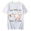 You Make My Heart Race Funny Goose Meme Graphic TShirt  Couple Fashion Trend Style Cotton Loose WOMEN And Unisex Tshirt