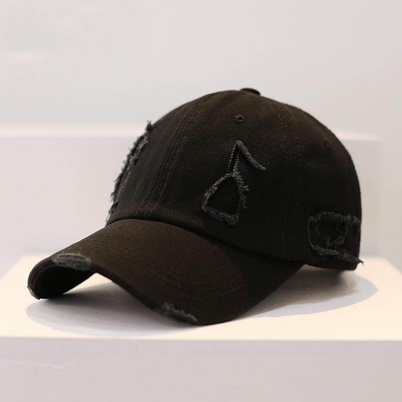 

RICYGVM Hip Hop Holes Baseball Hat For Men Women Solid Color Duck Tongue Cap Fashion Retro Punk Peaked Caps Outdoor Sun Visors Adjustable чорний
