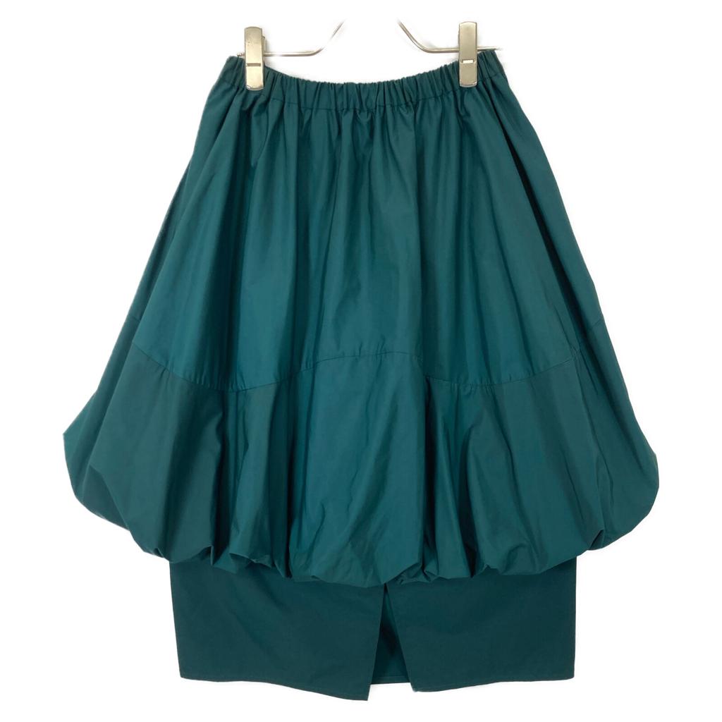 ENFOLD 22AW GREEN POLYESTER LAYERED BALLOON SKIRT skirt 36 greenUsed