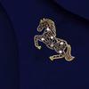 Elegant Zodiac Horse Brooch: High-End Retro Pin for Luxury Fashion Accessories