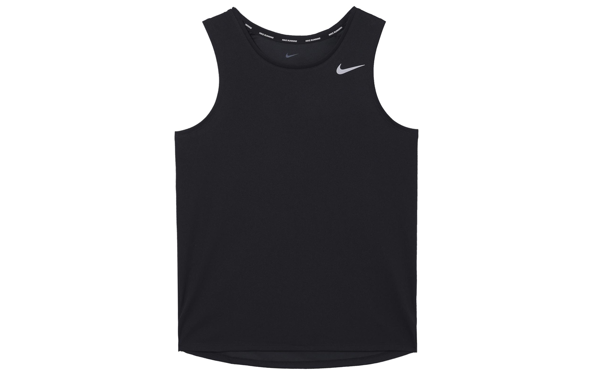 Nike DRI FIT MILER Running Tank Top Men s Black DV9322-010 L