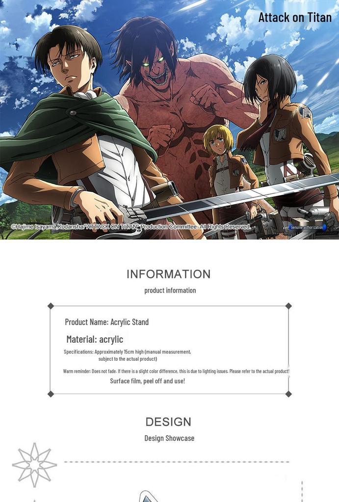 Attack on Titan Acrylic Character Standee - Levi, Mikasa, Eren In-Stock