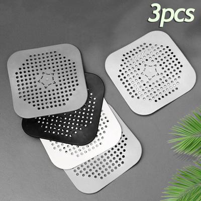 3 pezzi Filtro raccogli-capelli per lavandino, anti-blocco, vasca da bagno, doccia, pavimento, tappo in silicone, accessorio per cucina e bagno.