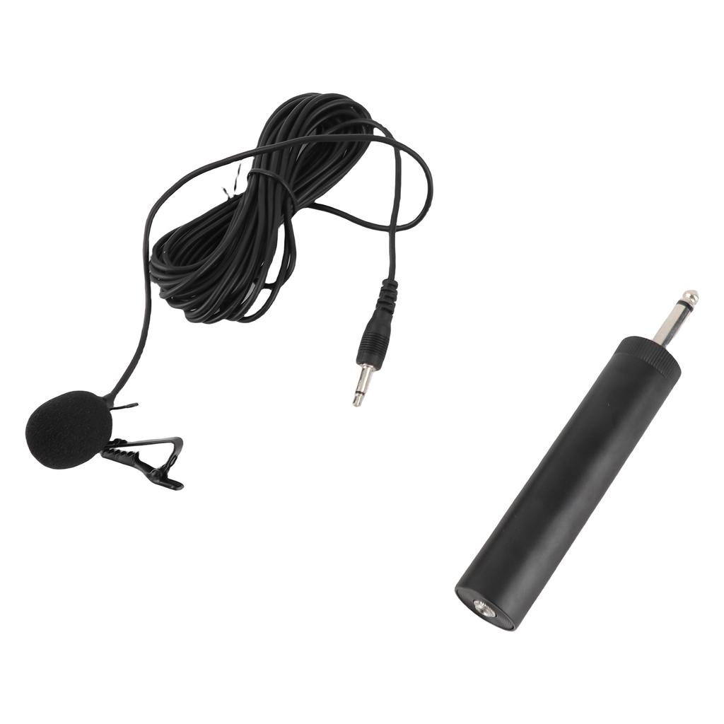 Wired Lavalier Microphone Noise Canceling Omnidirectional Condenser Lapel Mic with 3.5mm 6.5mm Jack