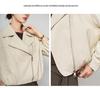 Women's Genuine Sheepskin Motorcycle Jacket - Spring/Autumn Fashion Lapel Style