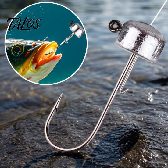 Small Fishing Tackle 50Pcs Metal Hooks Set, 3.5/5/7/10/14g Jig Head Hook, Heavy Outdoor Gear Duty Fish Hook with Barbs for Freshwater Saltwater
