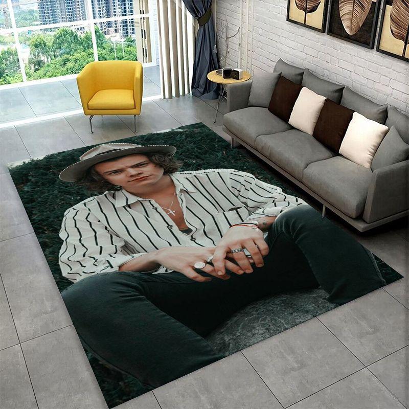 Fashion Harry Styles Singer Star Carpet Rug for Bedroom Living Room Sofa Playroom Doormat Home Decor,Kid Area Rug Non-slip