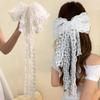 Kawaii Extra Große Schmetterlings-Schleife Haarklammer Langes Band Spitze Schleife Ausgeschnitten Rückseite Kopf Haarschmuck für Damen Mädchen Süßer Stil