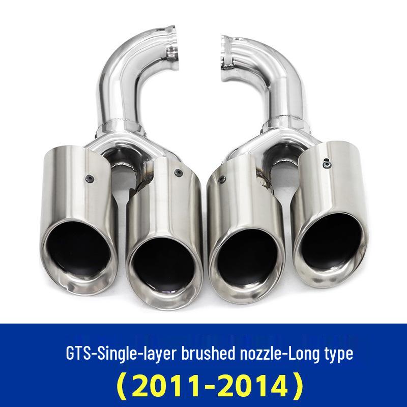 Porsche Cayenne (2011-2014) GTS Black Quad Exhaust Tips for Pipe Modification