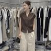 High-end European goods 1116 summer new V-neck single-breasted design sleeveless vest, vest, shirt, blouse