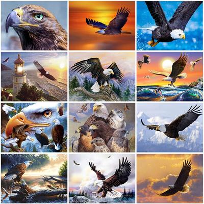 5D-Diamantgemälde, Kreuzstich, DIY-Diamantmosaik, fliegender Adler, Diamantstickerei, Tierbilder von Strasssteinen, handgefertigtes Geschenk