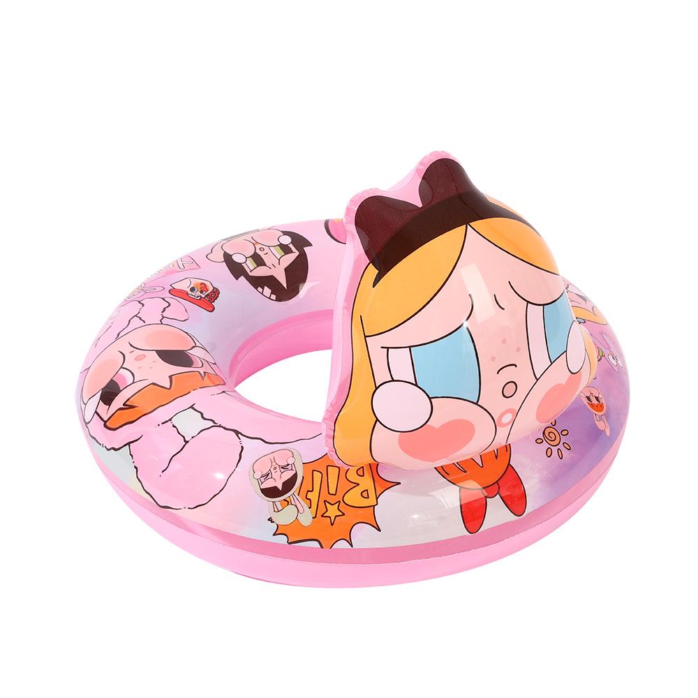 Cartoon Anti-Rollover Thickened PVC Underarm Swimming Ring for Kids - Eco-Friendly and Safe Lifebuoy