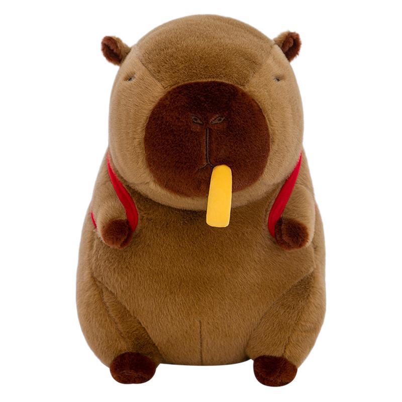 French Fries Backpack Capybara Plush Doll Gluttonous French Fries Stretchable Kapibara Girls Gift