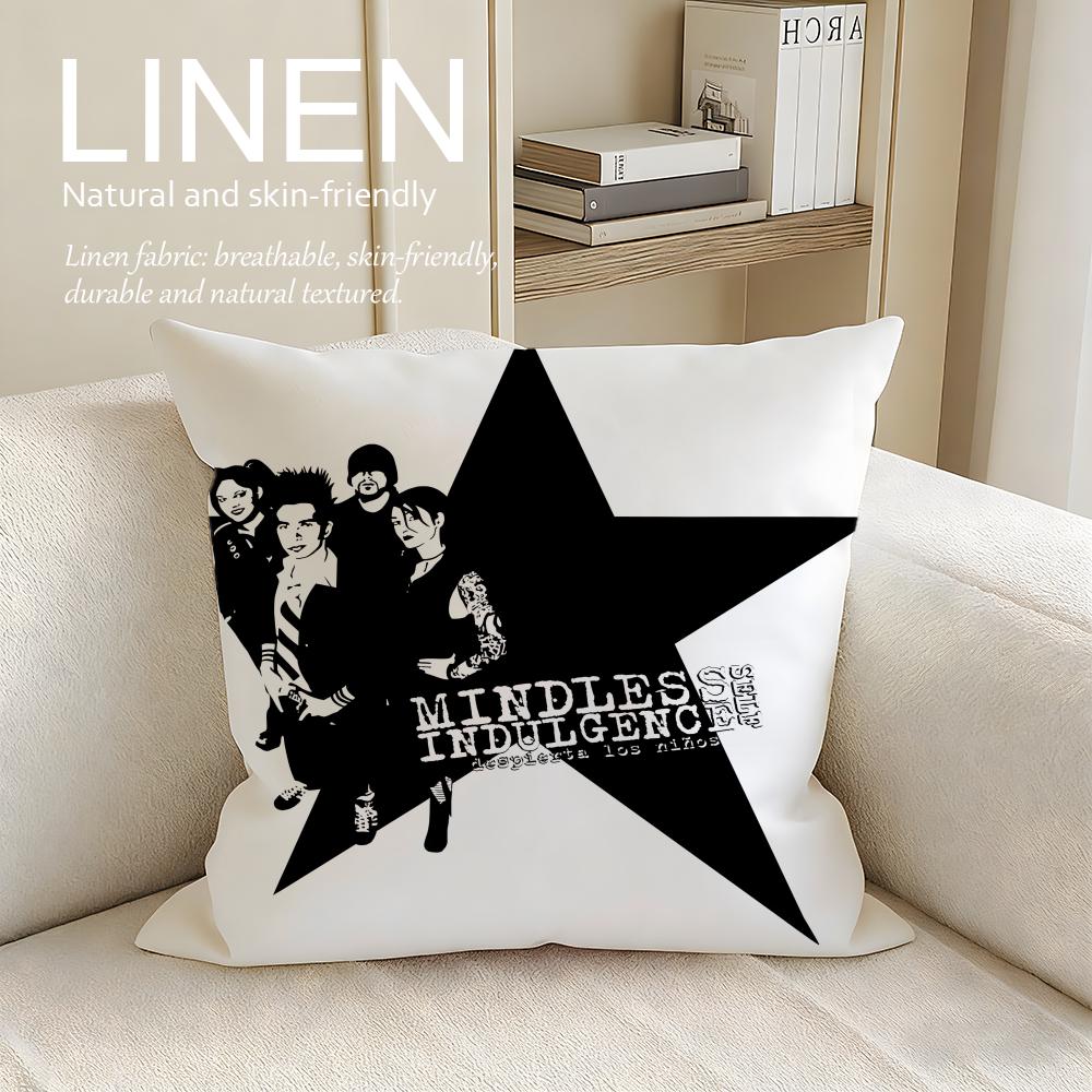Music Mindless Self Indulgence Cushion Cover Pillowcase Set Pcs X X Breathable Washable Sofa Cushion Cover