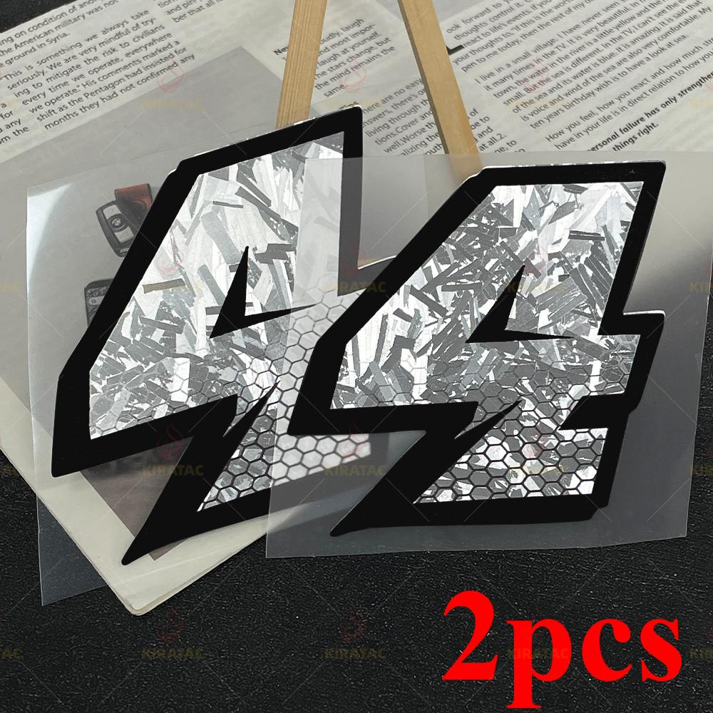 2PCS Honeycomb Arabic Numerals Silver Carbon Fiber Motorcycle Sticker Waterproof for Helmet Front Fairing Scooter Vinyl Decals