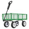 Garden Cart, 408.2 kg, Heavy Duty Steel Yard and Garden Utility Wagon with 10-Inch Tires, Outdoor Gardening Stool with Adjustable Handle, Detachable