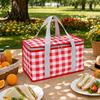 Outdoor Picnic Basket Insulated Bag, Foldable Thermal Lunch for Outdoor, Heavy Camping Bag Duty Aluminum Foil Cooler Food, Accessory
