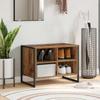 Shoe Cabinet with Storage Rustic Wood Finish 60 x 35 x 44 cm Engineered Wood